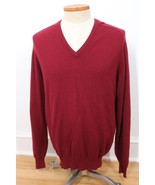 Lyle &amp; Scott 46 L Maroon Red V-Neck 100% Cashmere Knit Sweater Scotland - £40.81 GBP