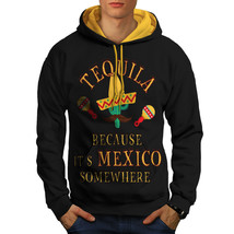 Wellcoda Tequila Mexico Cactus Mens Contrast Hoodie, Drink Casual Jumper - £31.45 GBP