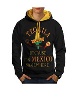 Wellcoda Tequila Mexico Cactus Mens Contrast Hoodie, Drink Casual Jumper - £31.34 GBP