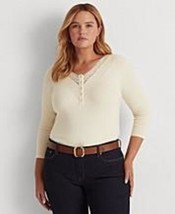 MSRP $80 Ralph Lauren Womens Petite Stretch-Infused Henley Size Petite Large - £24.71 GBP