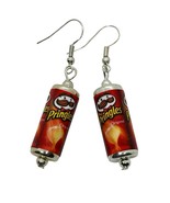 Unique PRINGLES EARRINGS handcrafted ORIGINAL retro SNACK gift bag SALTED - $11.72