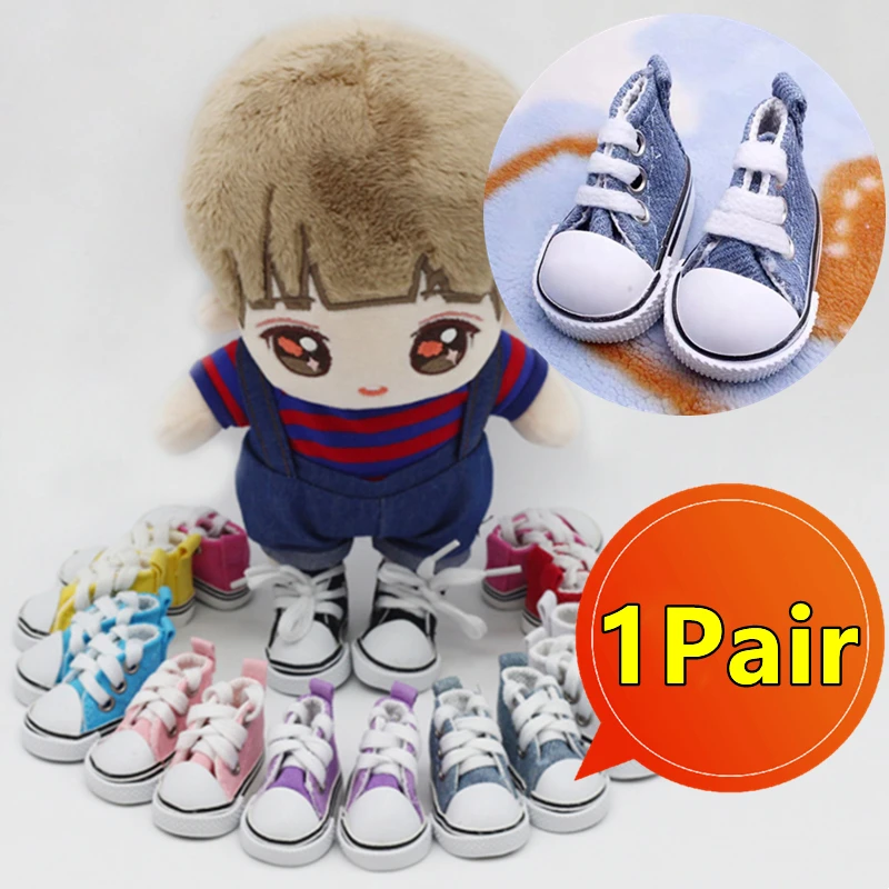 New 1/6 BJD Doll Shoes Handmade 5 CM Shoes for Dolls Mini Canvas Shoelace Doll - £7.68 GBP