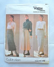 Vogue American Designer Pattern 1790 Calvin Klein Size 16 30W Skirt COMP... - $181.29 MXN Vogue American Designer Pattern 1790 Calvin Klein Size 16 30W Skirt COMP... - $181.29 MXN