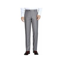 Men Renoir Flat Front Pants 100% Soft Wool Super 140s Classic Fit 508-5 Lt Gray image 8