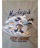 Disney Parks MICKEY Surf School Instructor Woven Shirt Mens S Small Embr... - $28.45