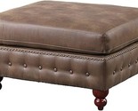 PU Ottoman with Button Tufted in Dark Coffee - $368.99