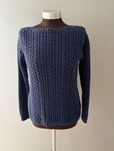 Lauren Ralph Lauren Sweater Size S Blue Chunky Cable Knit Heavyweight - $18.68