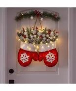 2025 Christmas Glove-Shaped Garland – Creative Wreath for Door &amp; Window ... - $23.99