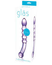 Glas Purple Rain Ribbed Glass Dildo - £34.29 GBP