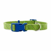 YOULY The Adventurer Green &amp; Blue Webbed Nylon Dog Collar, Small - £9.37 GBP