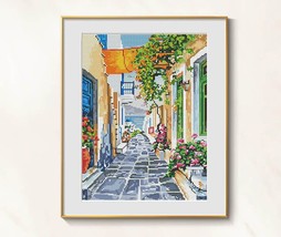 Summer Cross Stitch Italy Seaside Pattern pdf - Old street cross stitch ... - $11.49