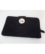 Vera Bradley Black Quilted Silvetone Hardware Organizer Wallet Zipped &amp; ... - £14.20 GBP