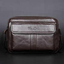Genuine Leather Men Cross Body Shoulder Bag Purse Luxury Designer Business Real  - £44.46 GBP