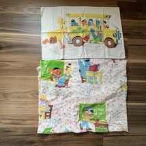 Vintage Sesame Street School Bus Twin Fitted Sheet &amp; Pillowcase  - $26.70 CAD
