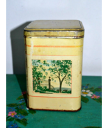 Vintage Big Tin Tea Container Box 1930s, Height 6&quot; - $563.56 MXN