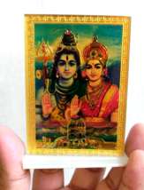 Lord Shiva Parvati Maa Photo Stand Gold Plated Foil Laminated Stand - £7.28 GBP