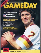 ORIGINAL Sep 2 1984 Gameday Magazine Program Giants Eagles Joe Theismann - £15.57 GBP