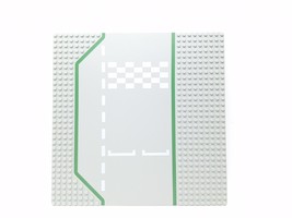 Lego Baseplate Road 32 x 32 3 Lane with Race Track Checkered Pattern Bas... - $81.42 MXN