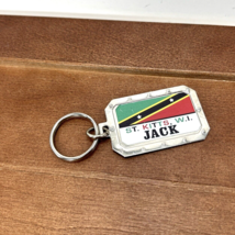 St Kitts West Indies Flag Name JACK Silver Tone Metal Keychain Souvenir - $14.95