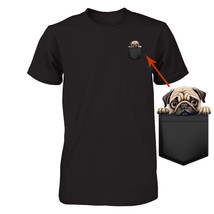 Funny Pug Puppy Dog In Pocket Unisex Tshirt Gift For Dog Mom Dog Dad - £14.50 GBP+