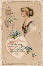 Schmucker Valentine Beautiful Woman On this Day Love Is Kind Winsch Postcard X13 - £15.94 GBP