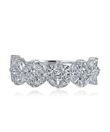 1.80 Ct Marquise Round Cut Lab Grown Diamond Floral Wedding Band 14k Whi... - $1,108.34