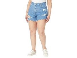 Levi&#39;s High Waisted Mom Shorts Womens 24W Blue Medium Wash Denim Jean Po... - $14.84