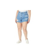 Levi&#39;s High Waisted Mom Shorts Womens 24W Blue Medium Wash Denim Jean Po... - $14.84