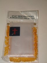 Christian Christ Religious Church Mini Flag 4&quot;x6&quot; Banner w/ suction cup - $53.03 MXN
