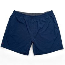 Rhone Mens XXL Shorts Navy Blue Mako 7&quot; Unlined Elastic Waist Zip Pocket... - $29.00