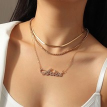 Zodiac Constellation Necklace - Multi-layer Diamond Charm - Unique Astrology-The - £15.78 GBP