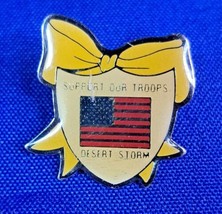 Desert Storm Support Our Troops Pin American Flag Yellow Ribbon Shield - £6.75 GBP