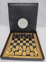 Vintage The Drueke Co Magnetic Travel Chess Black Vs Gold/Yellow 7 7/8&quot; X 1&quot; - £93.47 GBP