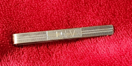 Vintage Tie Bar Clip Clasp Stay Gold Marked: D-B 14/20 &quot;Jcv&quot; Initials / Letter - £11.97 GBP