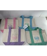 4X TRADER JOE'S MINI PASTEL CANVAS TOTE BAG, NEW SPRING PASTEL COLORS 4 ... - $434.61