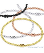 925 Italy Sterling Silver 3mm Moon-Cut Bead Link Beaded Italian Stretch ... - €34,12 EUR 925 Italy Sterling Silver 3mm Moon-Cut Bead Link Beaded Italian Stretch ... - €34,12 EUR