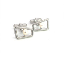 Mikimoto Estate Akoya Pearl Cufflinks Sterling Silver 6 mm M387 - $287.10