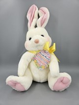 White Bunny Rabbit Bendable Ears Easter Decor Plush Hallmark Bounder - £16.22 GBP