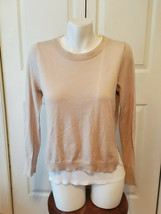 Banana Republic Womens Size Small Beige And White Two In One Sweater - $14.80