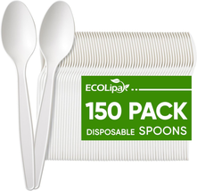 150 Pcs Disposable Spoons, 6.7&quot; Large Size White Disposable Spoons, Heav... - $25.25
