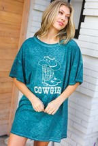 Emerald Cotton Blend COWGIRL Graphic Long Tee - £16.51 GBP