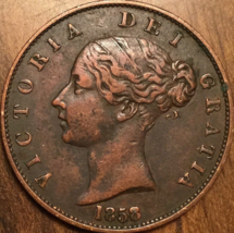 1858 GREAT BRITAIN VICTORIA HALF PENNY - £23.04 GBP