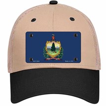 Vermont State Flag Novelty Khaki Mesh License Plate Hat - $28.99