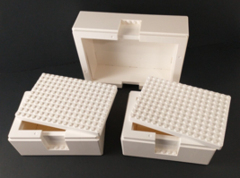 LEGO Architecture IKEA Bygglek Set of 3 White Storage Boxes MISSING ONE LID - £11.98 GBP