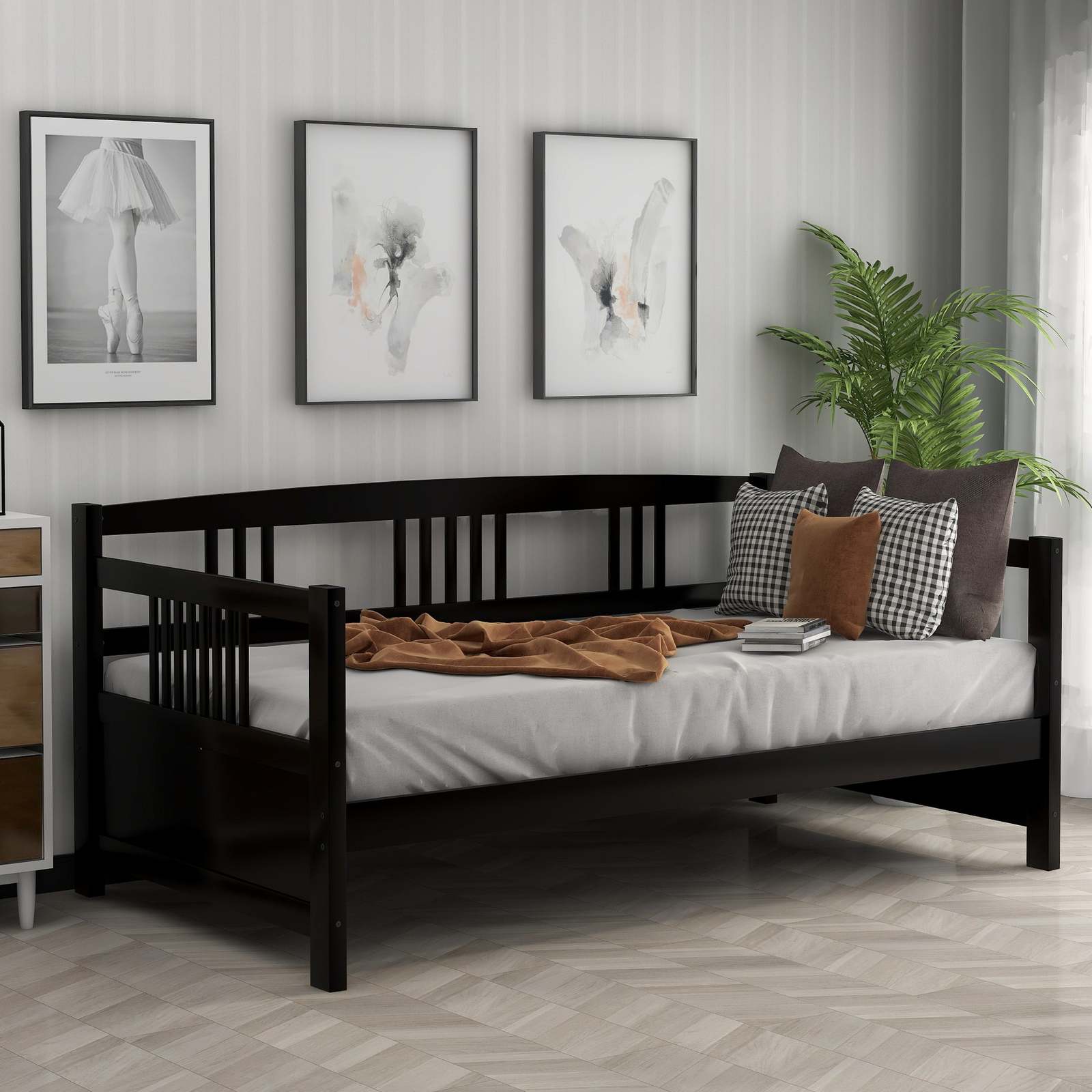 Modern Solid Wood Daybed - Twin Multifunctional, Espresso Finish Item image 2