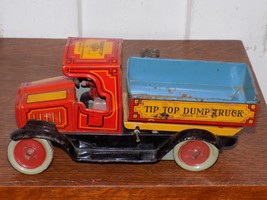 Vintage Strauss Tip Top Tin Dump Truck Wind Up Toy - €235,34 EUR