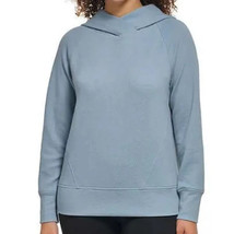 Andrew Marc Womens Plus Size XXL Blue Soft Ribbed Hooded Pullover Sweatshirt NWT - £10.76 GBP