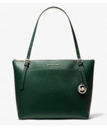 New Michael Kors Voyager Large Leather Top Zip Tote Bag Racing Green / D... - £90.78 GBP