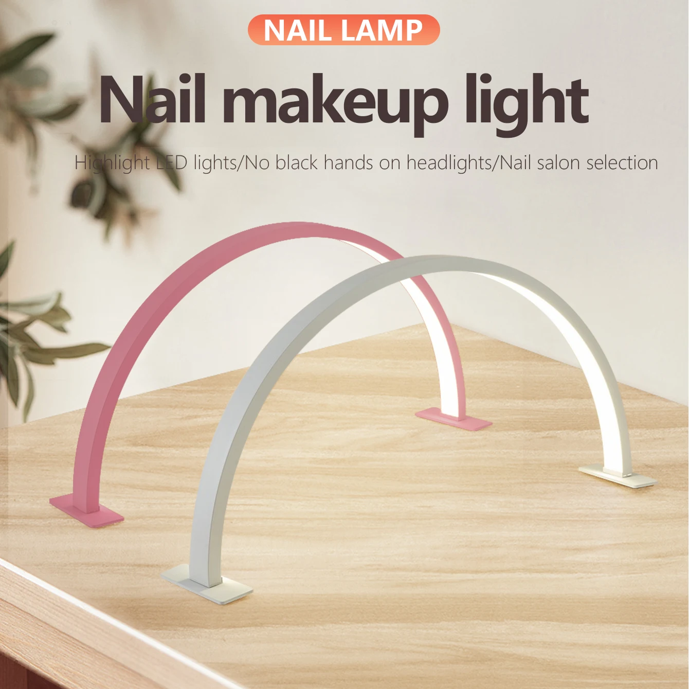 Half Moon U-shaped Nail Beauty Light fixture Beauty Salon Desktop Nail C... - $27.98+