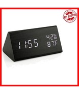 Elegant Black Smart Alarm Clock – Temperature &amp; Humidity Display with US... - $854.03 MXN